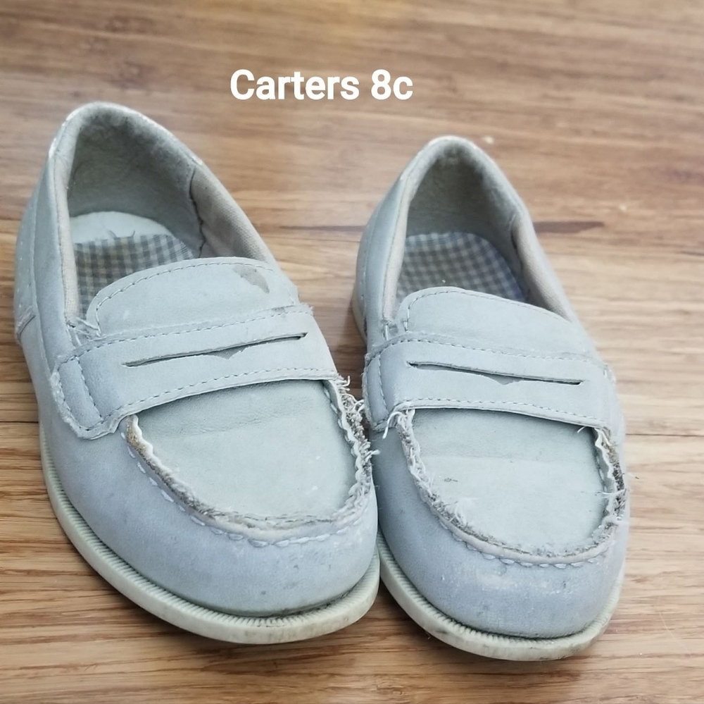 Carter's Light Gray Kids Moccasins Toddler Dressy Formal Boat Shoes
